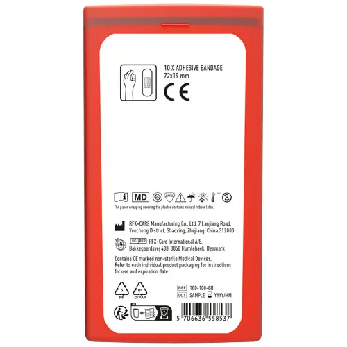 Kit con 10 cerotti in custodia di plastica