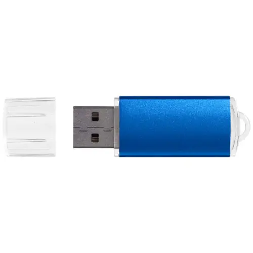 Chiavetta USB in plastica e alluminio satinato con cappuccio  da 1GB a 32GB