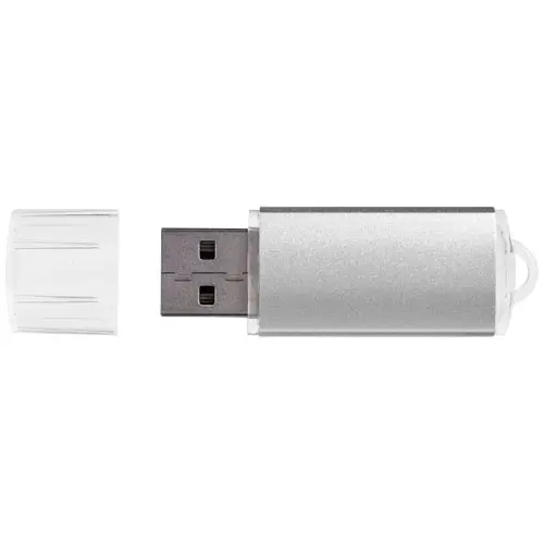 Chiavetta USB in plastica e alluminio satinato con cappuccio  da 1GB a 32GB