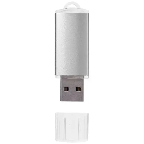 Chiavetta USB in plastica e alluminio satinato con cappuccio  da 1GB a 32GB