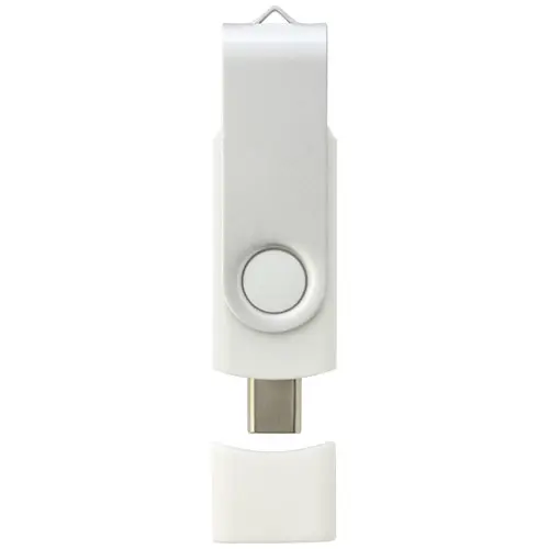 Chaivetta USB con meccanismo a rotazione e dobbiao conettore USB-C e USB-A disponibile da 1GB fino a 128GB