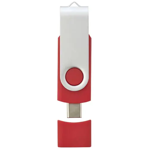 Chaivetta USB con meccanismo a rotazione e dobbiao conettore USB-C e USB-A disponibile da 1GB fino a 128GB