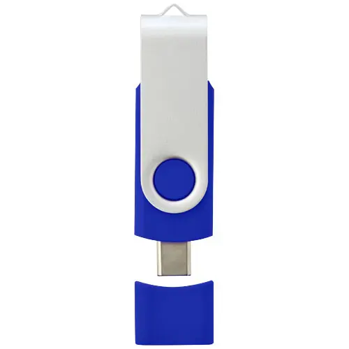 Chaivetta USB con meccanismo a rotazione e dobbiao conettore USB-C e USB-A disponibile da 1GB fino a 128GB