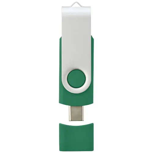 Chaivetta USB con meccanismo a rotazione e dobbiao conettore USB-C e USB-A disponibile da 1GB fino a 128GB