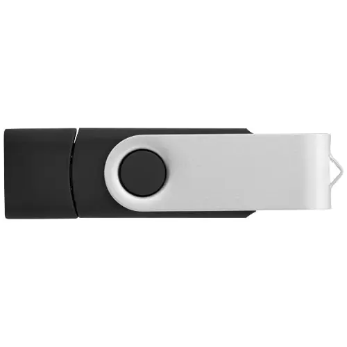 Chaivetta USB con meccanismo a rotazione e dobbiao conettore USB-C e USB-A disponibile da 1GB fino a 128GB
