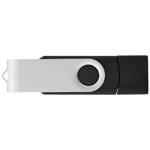 Chaivetta USB con meccanismo a rotazione e dobbiao conettore USB-C e USB-A disponibile da 1GB fino a 128GB