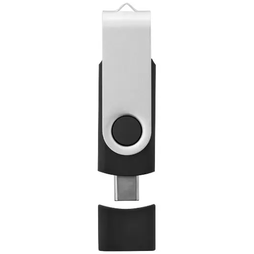 Chaivetta USB con meccanismo a rotazione e dobbiao conettore USB-C e USB-A disponibile da 1GB fino a 128GB