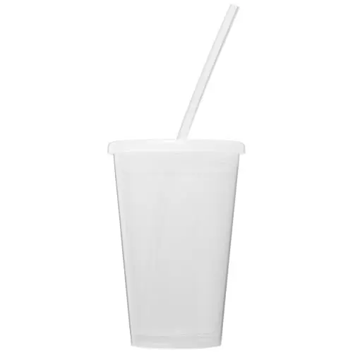 Bicchiere termico a doppia parete con cannuccia da 350ml