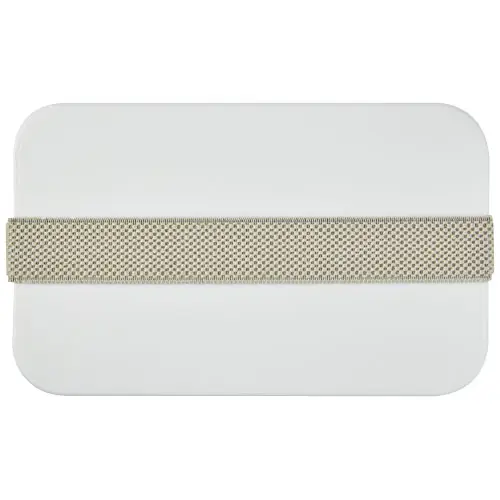 Porta pranzo in plastica e bioplastica da canna da zucchero con fascia di chiusura in plastica riciclata 180x110x60mm