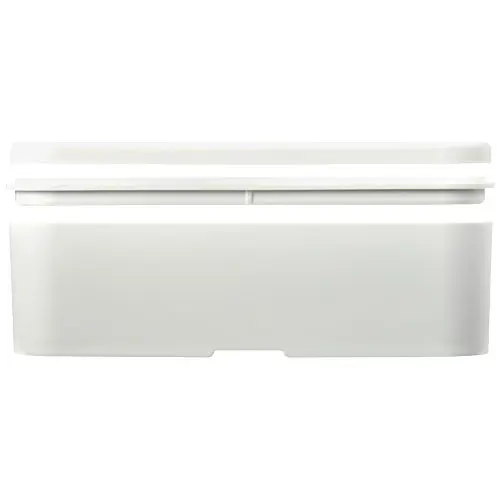 Porta pranzo in plastica e bioplastica da canna da zucchero con fascia di chiusura in plastica riciclata 180x110x60mm