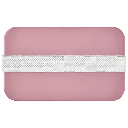 Porta pranzo in plastica e bioplastica da canna da zucchero con fascia di chiusura in plastica riciclata 180x110x60mm