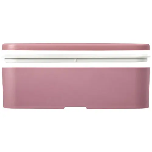 Porta pranzo in plastica e bioplastica da canna da zucchero con fascia di chiusura in plastica riciclata 180x110x60mm