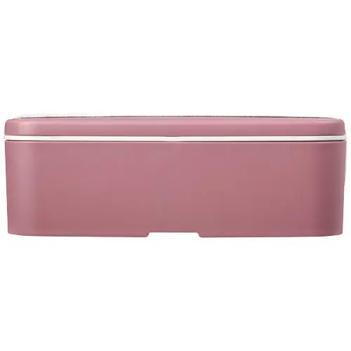 Porta pranzo in plastica e bioplastica da canna da zucchero con fascia di chiusura in plastica riciclata 180x110x60mm