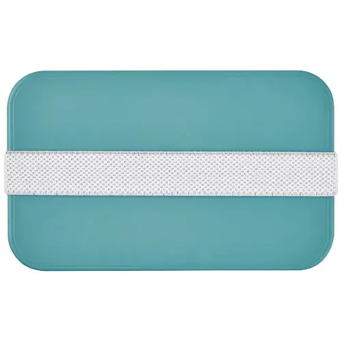 Porta pranzo in plastica e bioplastica da canna da zucchero con fascia di chiusura in plastica riciclata 180x110x60mm