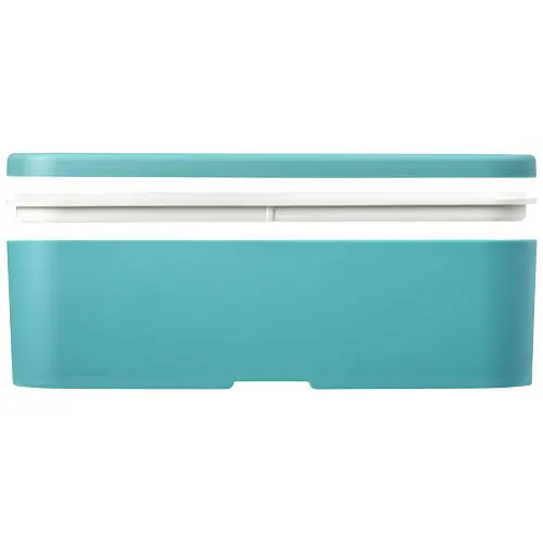 Porta pranzo in plastica e bioplastica da canna da zucchero con fascia di chiusura in plastica riciclata 180x110x60mm