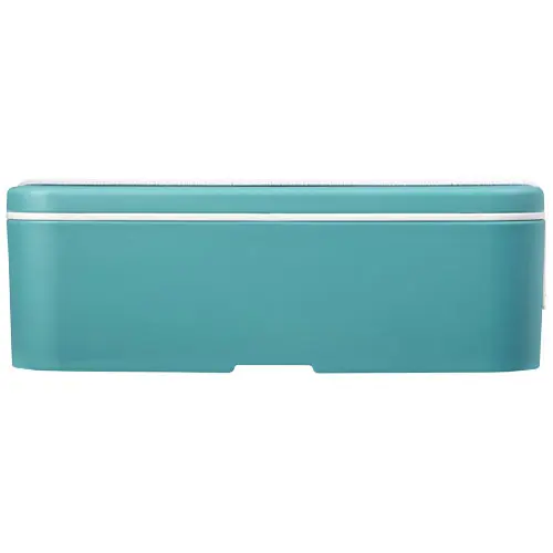 Porta pranzo in plastica e bioplastica da canna da zucchero con fascia di chiusura in plastica riciclata 180x110x60mm