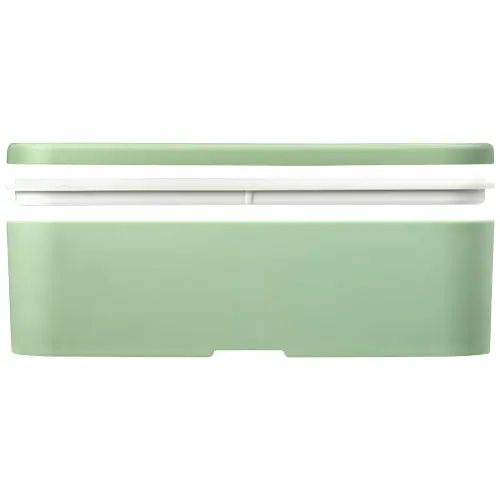 Porta pranzo in plastica e bioplastica da canna da zucchero con fascia di chiusura in plastica riciclata 180x110x60mm