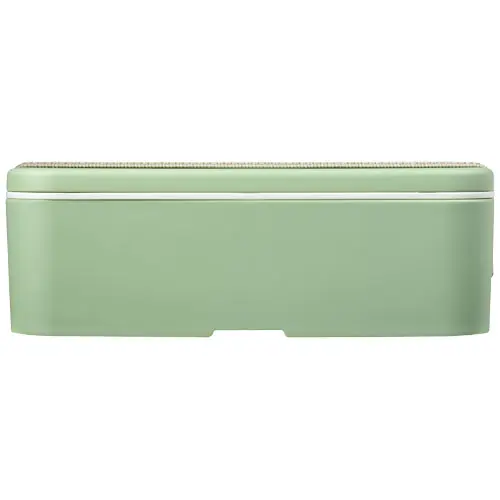 Porta pranzo in plastica e bioplastica da canna da zucchero con fascia di chiusura in plastica riciclata 180x110x60mm