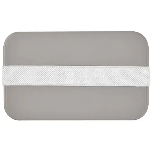 Porta pranzo in plastica e bioplastica da canna da zucchero con fascia di chiusura in plastica riciclata 180x110x60mm