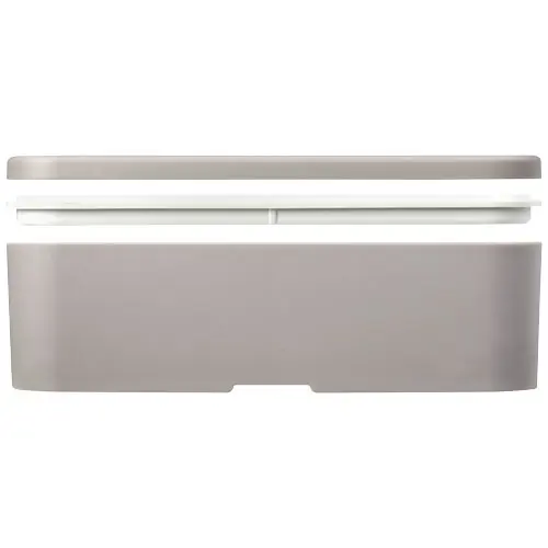 Porta pranzo in plastica e bioplastica da canna da zucchero con fascia di chiusura in plastica riciclata 180x110x60mm