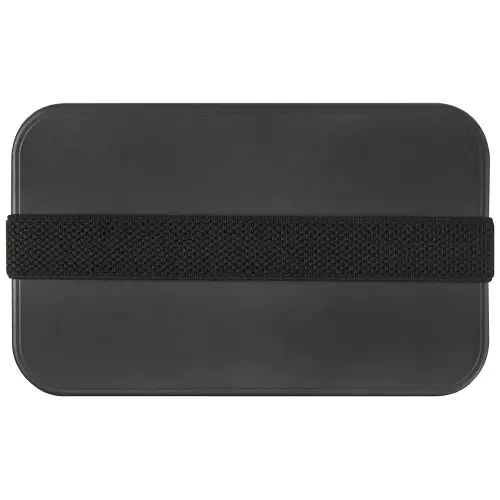 Porta pranzo in plastica e bioplastica da canna da zucchero con fascia di chiusura in plastica riciclata 180x110x60mm