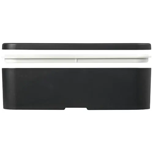 Porta pranzo in plastica e bioplastica da canna da zucchero con fascia di chiusura in plastica riciclata 180x110x60mm