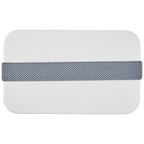 Porta pranzo in plastica e bioplastica da canna da zucchero con fascia di chiusura in plastica riciclata 180x110x60mm