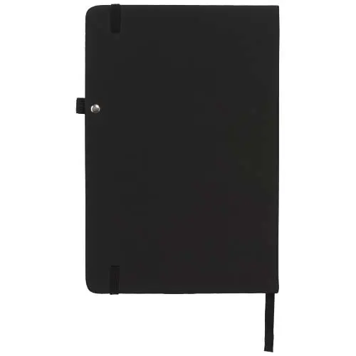 Block notes A5 con copertina nera in PU e 96 fogli a righe color crema 70gr