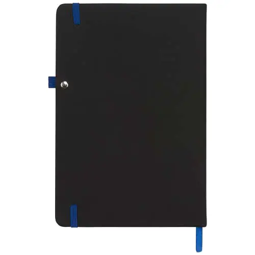 Block notes A5 con copertina nera in PU e 96 fogli a righe color crema 70gr