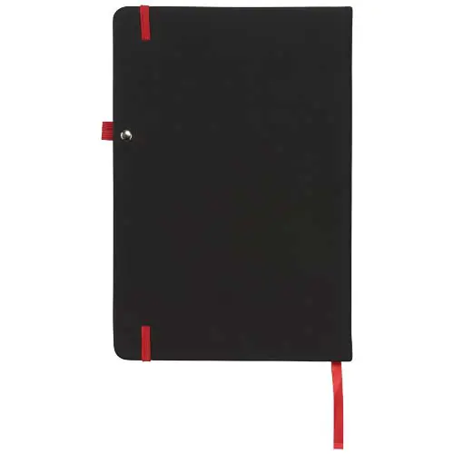 Block notes A5 con copertina nera in PU e 96 fogli a righe color crema 70gr