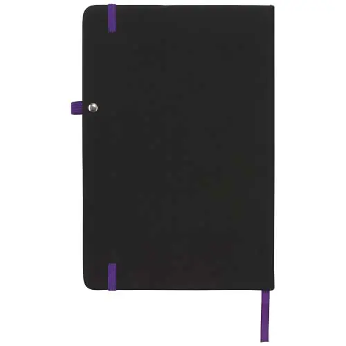 Block notes A5 con copertina nera in PU e 96 fogli a righe color crema 70gr