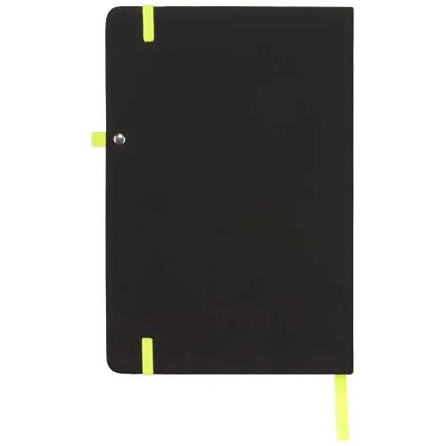 Block notes A5 con copertina nera in PU e 96 fogli a righe color crema 70gr