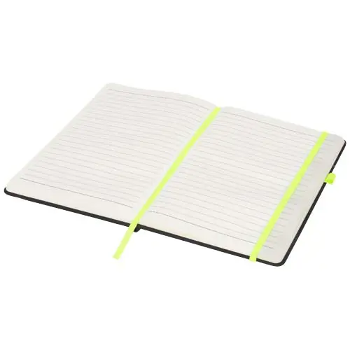 Block notes A5 con copertina nera in PU e 96 fogli a righe color crema 70gr