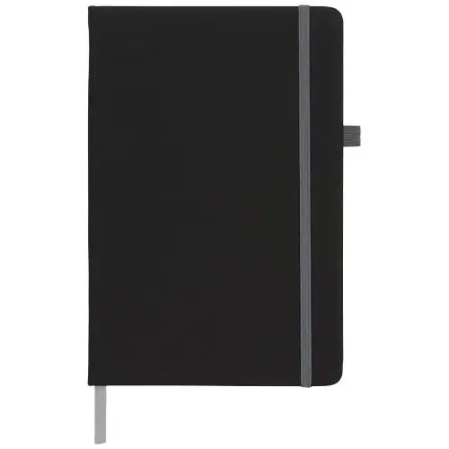 Block notes A5 con copertina nera in PU e 96 fogli a righe color crema 70gr