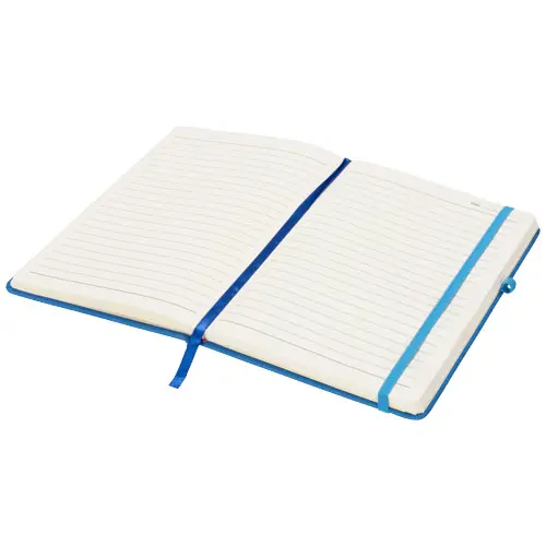 Block notes A5 con 128 fogli a righe color crema con copertina rigida e chiusura ad elastico