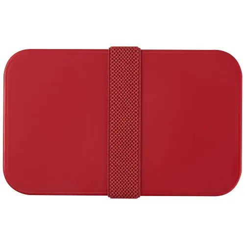 Porta pranzo con due scomparti in plastica priva di BPA e fascia di chiusura in RPET da 700ml 