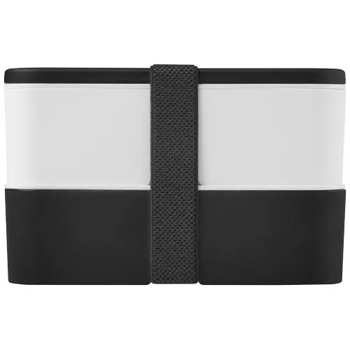 Porta pranzo con due scomparti in plastica priva di BPA e fascia di chiusura in RPET da 700ml 