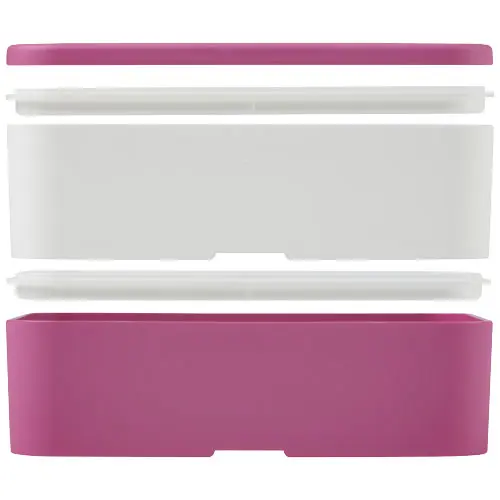 Porta pranzo con due scomparti in plastica priva di BPA e fascia di chiusura in RPET da 700ml 