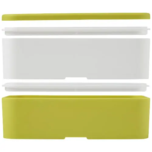 Porta pranzo con due scomparti in plastica priva di BPA e fascia di chiusura in RPET da 700ml 