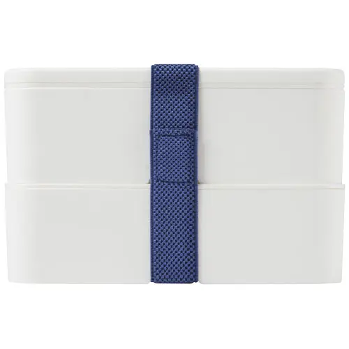 Porta pranzo con due scomparti in plastica priva di BPA e fascia di chiusura in RPET da 700ml 