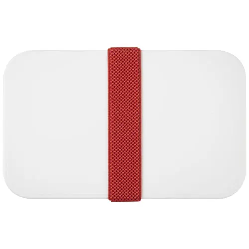 Porta pranzo con due scomparti in plastica priva di BPA e fascia di chiusura in RPET da 700ml 