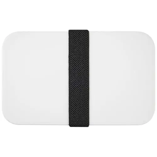 Porta pranzo con due scomparti in plastica priva di BPA e fascia di chiusura in RPET da 700ml 