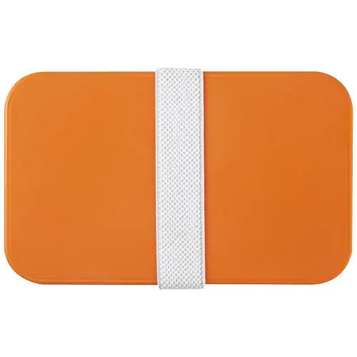 Porta pranzo con due scomparti in plastica priva di BPA e fascia di chiusura in RPET da 700ml 