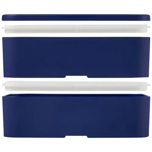 Porta pranzo con due scomparti in plastica priva di BPA e fascia di chiusura in RPET da 700ml 