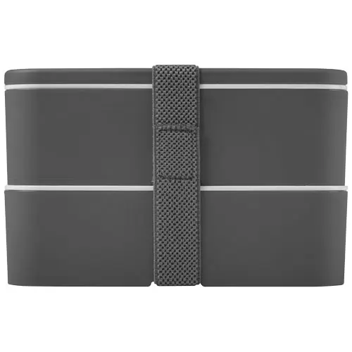 Porta pranzo con due scomparti in plastica priva di BPA e fascia di chiusura in RPET da 700ml 