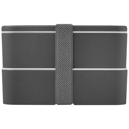 Porta pranzo con due scomparti in plastica priva di BPA e fascia di chiusura in RPET da 700ml 