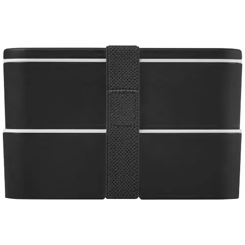 Porta pranzo con due scomparti in plastica priva di BPA e fascia di chiusura in RPET da 700ml 