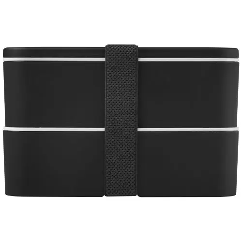 Porta pranzo con due scomparti in plastica priva di BPA e fascia di chiusura in RPET da 700ml 