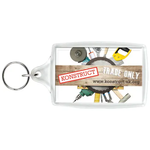Portachiavi trasparente rettangolare con inserto 70x45mm