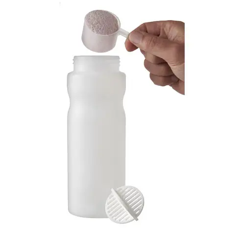 Borraccia sportiva da 650 ml con sfera shaker e coperchio a scatto 